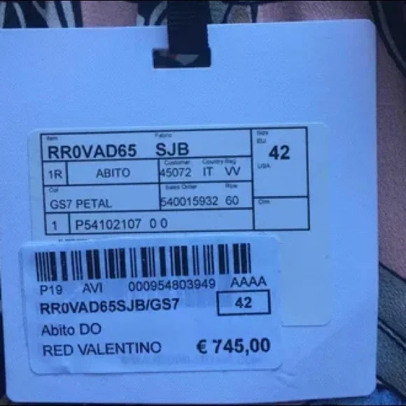 Red Valentino Abito GS7 Petal silk floral Braid Collar rrovpad65sjb/gs7 dress - Picture 4 of 11